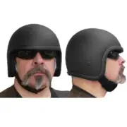 NEW MATT BLACK FIBREGLASS OPEN FACE LOWRIDER CANNONBALL NOVELTY HELMET XS - 3XL