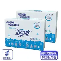 在飛比找PChome24h購物優惠-【立得雅】超吸抽取式擦手紙 100抽x40包