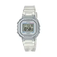在飛比找momo購物網優惠-【CASIO 卡西歐】電子錶 膠質錶帶 透明白 生活防水 L