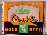 Cooks Bock Beer Bottle Label F W Cook Evansville In