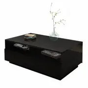 Contemporary High Gloss Coffee Table with 4 Drawers Black