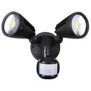 Martec Fortress II 30W Tricolour LED Double Exterior Light PIR Sensor Black
