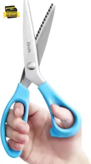 Zig Zag Scissors for Lace Wig, 9" Sewing Pinking Shears for Fabric Cutting, Craf