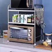Stainless Steel Storage Rack Seasoning Rack Floor-Standing Multifunction Kitchenware Microwave Oven Rack (Size : D)