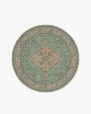 185' Round | Machine Washable Runner Rug | Kid & Pet Friendly | Indoor Rug | Tallulah Natural Jade Rug | Ruggable