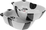 LIGIGWASH 2PCS Set Adorable Panda Ceramic Dipping Sauce Dishes Unique Sushi Plates Seasoning Bowls for Kitchen Housewarming and Appetizers Fun and Whimsical Design