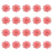 20Pcs 2" Chiffon Flowers Sewing Fabric Flower Appliques for Crafts Light Red