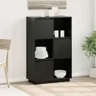 vidaXL Highboard Black 74x35x117 cm Solid Wood Pine HEE