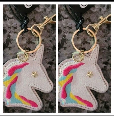 Bundle lot of 2 Brash Unicorn keychains Key Chains Rings Fobs NEW