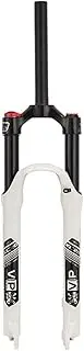 26 27.5 29'' Mountain Bike Suspension Fork 28.6mm Straight Manual Lockout Mountain Bike Fork QR 9mm Air Fork Travel 100mm Bicycle Front Fork (Color : White, Size : 27.5IN)