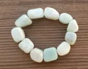 NATURAL AMAZONITE TUMBLED STONE GEMSTONE STRETCHY BRACELET