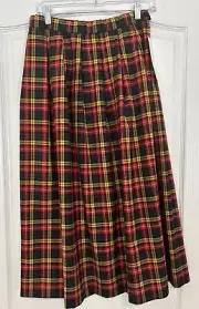 Pendleton Knockabouts Womens Size 8 Skirt Pleated Midi Plaid Virgin Wool NWT