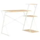 Home Office Desk Computer Study Student Storage Shelf Craft Table Steel White