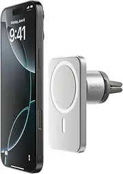 [Belkin] MagSafe Vent Mount Pro - MagSafe Phone Mount for Car, Magnetic Phone Holder Compatible with iPhone 16, iPhone 16 Pro, iPhone 16 Pro Max, iPhone 15 Series, iPhone 14 Series, and Mini - Gray