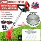 Cordless Whipper Snipper Electric Lawn String Trimmer 2-Battery Charger / Wheels