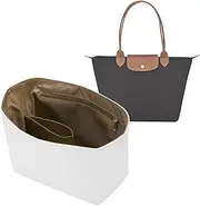 DOIAPUOS Upgraded Purse Organizer Insert for Longchamp Le Pliage,Dupont Paper Purse Inner, Makeup Liner HandBag Shaper (White,Small)