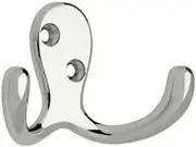 Chrome Double Prong Robe Hook