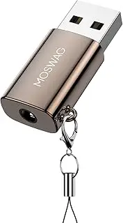 MOSWAG USB to 3.5mm Headphone Adapter, USB External Audio Adapter Sound Card, 3.5mm Jack Audio Adapter Compatible with Headset, PC, Laptop, Mac, Desktops, Linux, PS4 and More Device