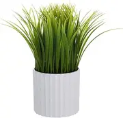Meneco Artificial Plant Wheat Grass – Fake Potted Plant Indoor Plant Artificial Grass Plant Decor for Home and Office (10”, Grass), AG10p