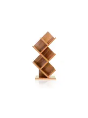 NNETB Walnut Wooden Book Storage Rack