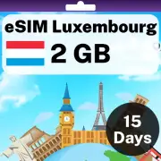 eSIM Luxembourg - 2 GB - 15 Days - Travel eSIM | QR code activation