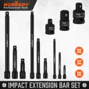 HORUSDY 12Pcs Extension Bar Set 1/4" 3/8" 1/2" Drive Socket Adapter Crv Steel