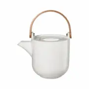 ASA Selection coppa yuki teapot with wooden handle tea pot White Glossy 600 ml