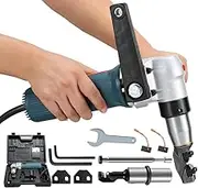 Electric Nibbler 380W Metal Nibbler Cutter 1800RPM Shears Cutter 0.07in/1.8mm Cutting Thickness, Replaced Blades Storage Case for Cutting Stainless Steel, Aluminium, Plastic