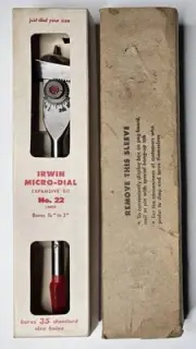 Vintage New in Original Box No. 22 Micro Dial Expansive Irwin Auger Bit Company