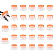 25 Pcs Plastic Spring Cord Lock, Double Hole Stopper, Transparent + Orange