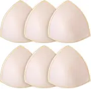 [Yolev] 3 Pairs Bra Pads Inserts Sewn Edges Push Up Removable Sports Bra Cups Inserts Breast Enhancers For Dresses Swimsuits Bikini Bathing Suit A B C Cup Available, Skin Color