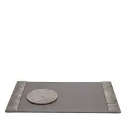 Pigeon & Poodle Napali Poly Hemp Desk Blotter & Round Mouse Pad Set