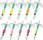 GANAZONO 10Pcs Professional Angling Hooks Portable Night Glow Fishing Hooks for Enhanced Visibility Reliable Sea Fishing Accessory for Catfish Bait Holder and Fishing Lures