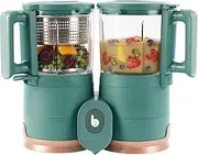 Babymoov Nutribaby Glass 4-in-1 Baby Food Maker, Baby Food Blender and Steamer, Food Processor for Weaning, Warmer, Defroster | Eco-friendly Glass Bowls | Stainless Steel Basket
