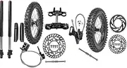 YC Yier Dirt Bike Wheel Set: 14" / 12" Front & Rear Tire Tube Rim, 60/100-14 & 80/100-12, with 700mm 45/48mm Front Forks Triple Clamp Disc Brake Kit for Dirt Pit Bike Motocross Off Road 50cc-140cc