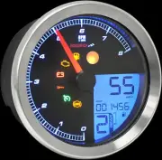 Koso Black Electronic Speedometer Tachometer for Dyna Super Glide Custom 12-14