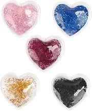 under Eye Gel Pads Heart Shape Glitter 5pcs Reusable Eye Patches for and