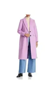 NEW Aqua Womens Wool Blend Button Long Walker Coat Outerwear Size XS