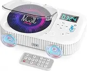 Greadio Portable CD Player with Bluetooth 5.3, Rechargeable Boombox CD Player with FM Radio, Discman CD Player for Home Car with Dual Speaker/LCD Display/Remote Control/AUX/USB (White)
