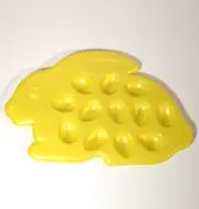 Easter Deviled Egg Tray Holder Platter, Bunny Rabbit Shaped Dyeing Painting Eggs