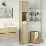 Wooden Bathroom Cabinet Toilet Towel Holder Rack Shelf Tall Cupboard Sonoma Oak