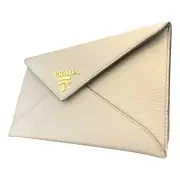 Prada Grey Vitello Grain Leather Long Envelope Wallet NWT