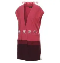 在飛比找Yahoo!奇摩拍賣優惠-韓國代購 新款長款配色高爾夫球服女士針織馬甲背心GOLF