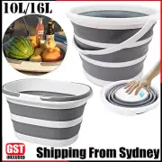 Collapsible Folding Bucket Silicone Water Container Hiking Camping Fishing Basin