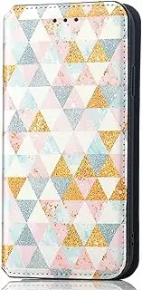 [YukeTop] Case for Oppo A57 5G, PU Leather Flip Folio Wallet Cover, with Card Slots, Case Cover for Oppo A57 5G.(Nordic Rhombus)