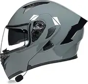 Bluetooth Motorcycle Helmet Dual Lens Modular Full Face Flip Up Helmets Built-in Speaker Motocross Helmets DOT ECE Approved for Adults Men Women A,M=57-58CM