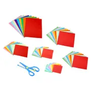 3, 4, 6, 8, 10inch&A4 Origami Paper Set,600Pcs Craft Paper with Scissor,Colorful