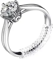 [EZONEDEAL] Ring Size Adjuster for Loose Rings, Transparent Silicone Ring Guard, Holder, Spiral Resizer