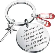 [FUSTMW] Wizard Oz Shoe Keychain Dorothy Ruby Gifts Ruby Red Slippers Keychain Movie Fans Gifts Magic Wand Charm