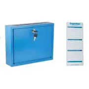 Blue Steel Multi Purpose Drop Box Mailbox Large Size With Suggestion Cards Post